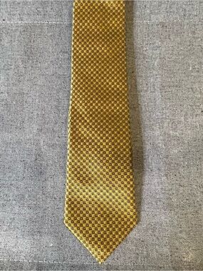 Peter’s Silk Tie Gold Yellow Geometric Woven Made in USA